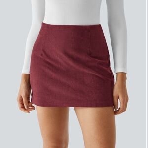 HALARA Burgundy Mini Skirt